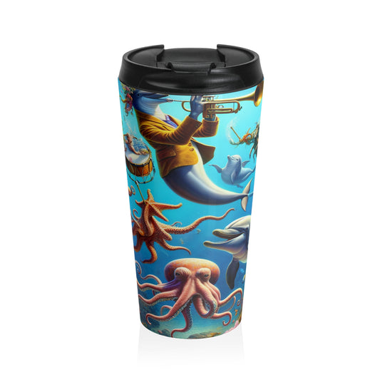 "Musical Reef Spectacle" - The Alien Stainless Steel Travel Mug