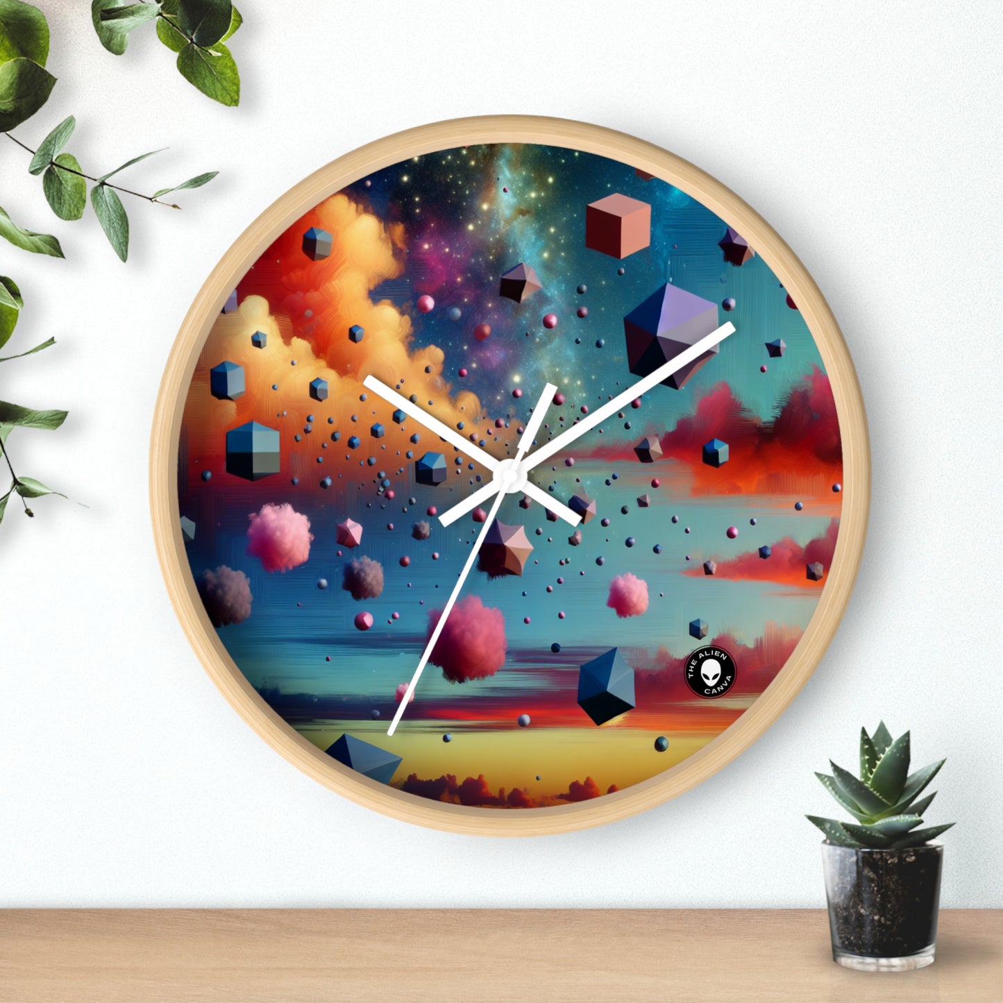 "Floating Dimensions: A Surreal Sky" - The Alien Wall Clock