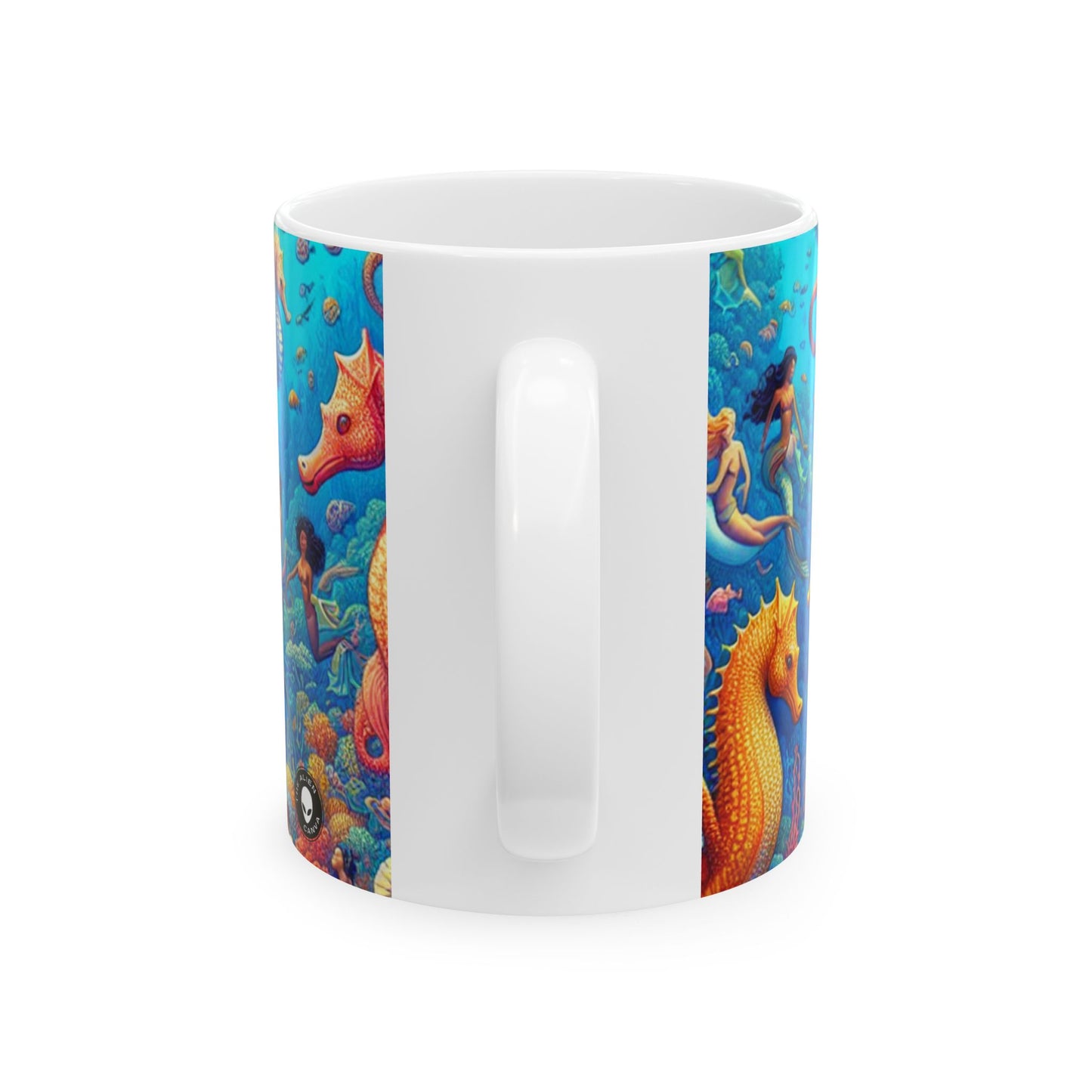 "Seahorse Serenade: A Magical Underwater Journey" - The Alien Ceramic Mug 11oz