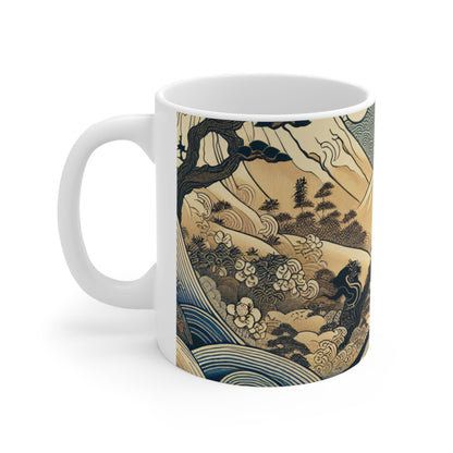 "The Festive Dreams of Edo" - The Alien Ceramic Mug 11oz Ukiyo-e (Japanese Woodblock Printing)