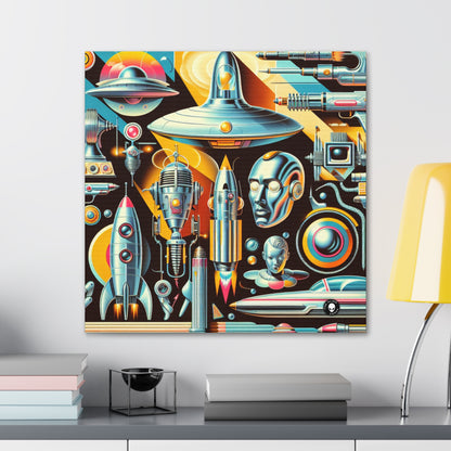 "Neon Deco: A Retro-Futuristic Utopia" - The Alien Canva Retro-futurism