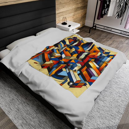 "Metropolis Pulse" - The Alien Velveteen Plush Blanket Cubo-Futurism