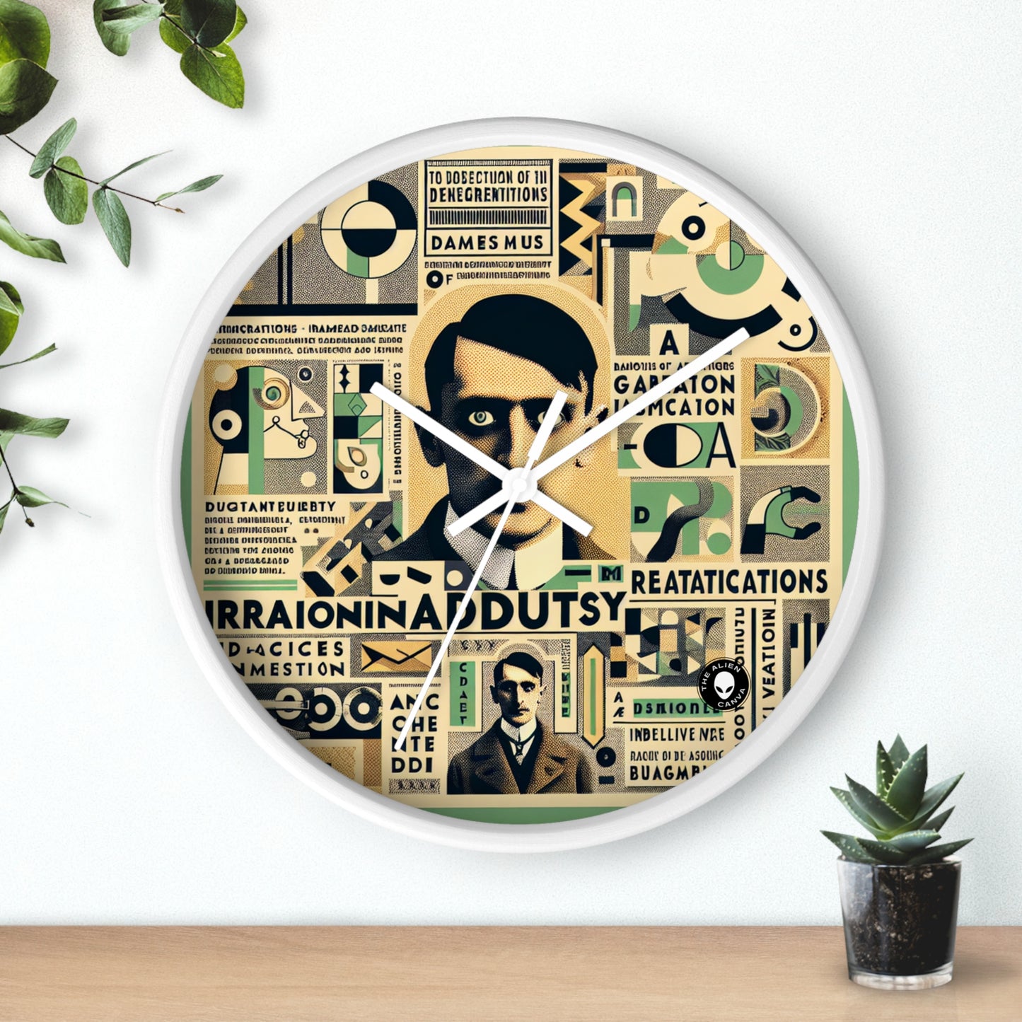 "Cacophony of Mundane Madness: A Dadaist Collage" - The Alien Wall Clock Dadaism