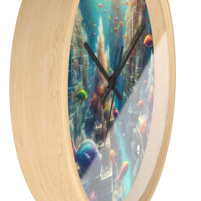 "Coralline City: A Surreal Underwater Wonderland" - The Alien Wall Clock