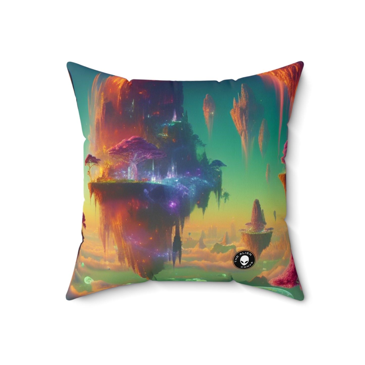 "Dragon's Flight in the Fantastical Realm"- The Alien Spun Polyester Square Pillow