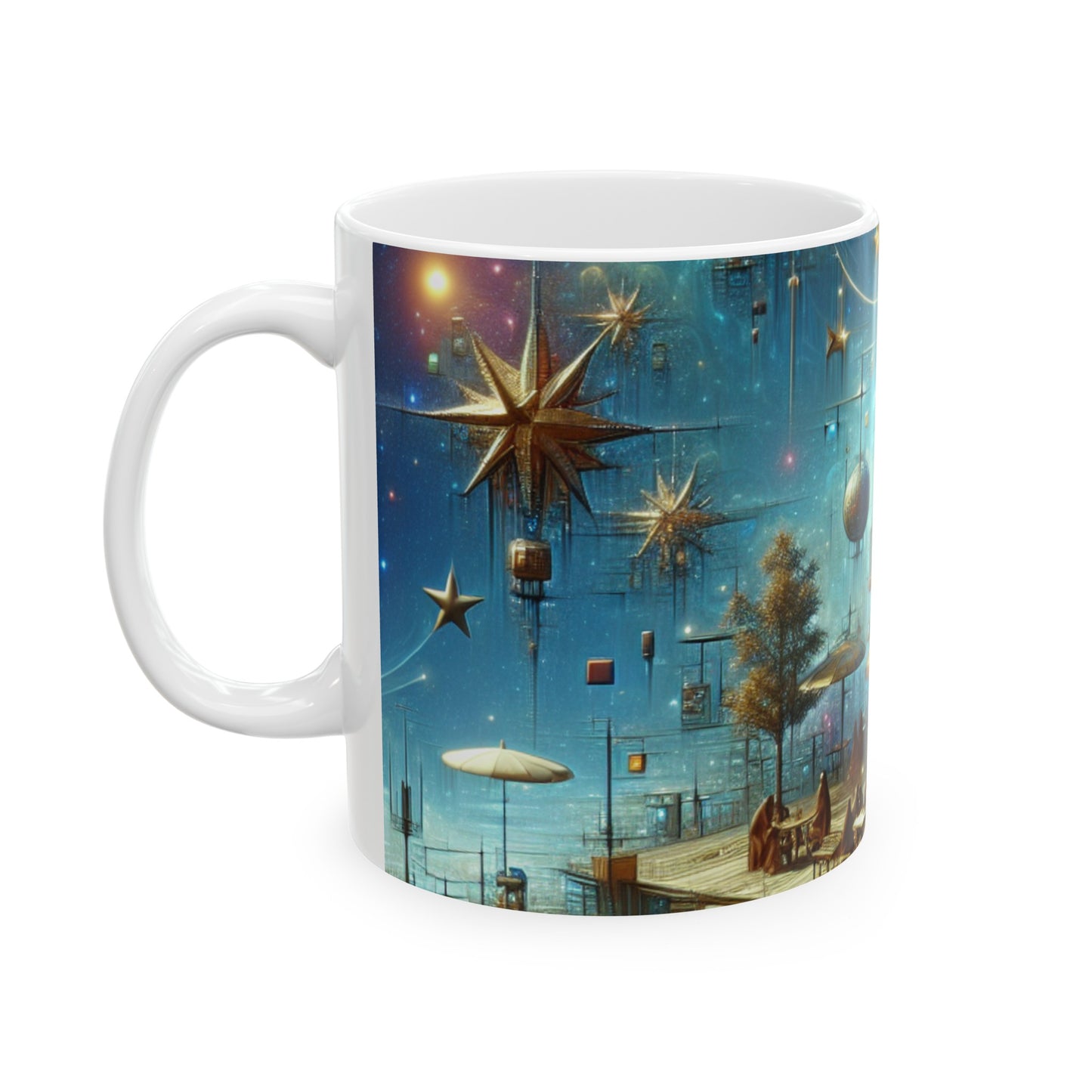 "Kitchen Enchantment: A Whimsical World of Living Objects" - The Alien Ceramic Mug 11oz Magic Realism