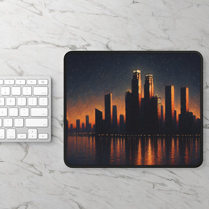 "The City Aglow" - Le tapis de souris Alien Gaming style post-impressionnisme