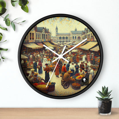 "Dots of Paradise: Capturing a Sunny Beachscape with Pointillism" - The Alien Wall Clock Pointillism