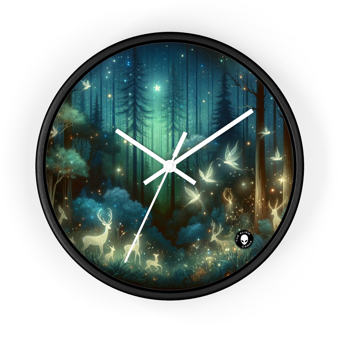 "Enchanted Night in the Whispering Woods" - The Alien Wall Clock