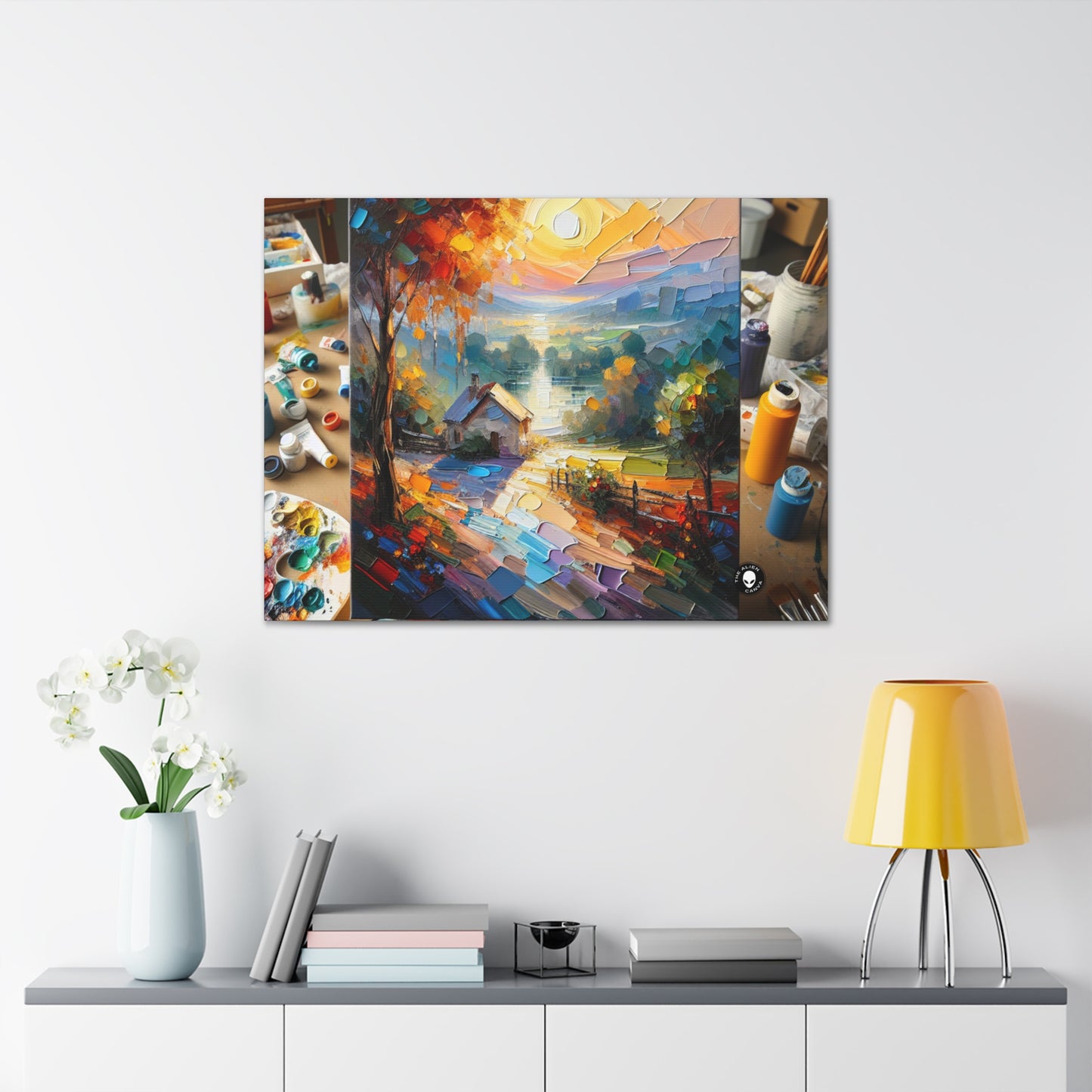 "Market Vibrance: A Post-Impressionist Perspective" - The Alien Canva Post-Impressionism