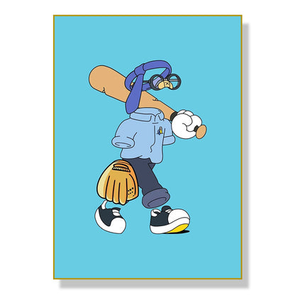 Affiche d'art de personnages de dessins animés de sport, peinture sur toile pour salon et maison