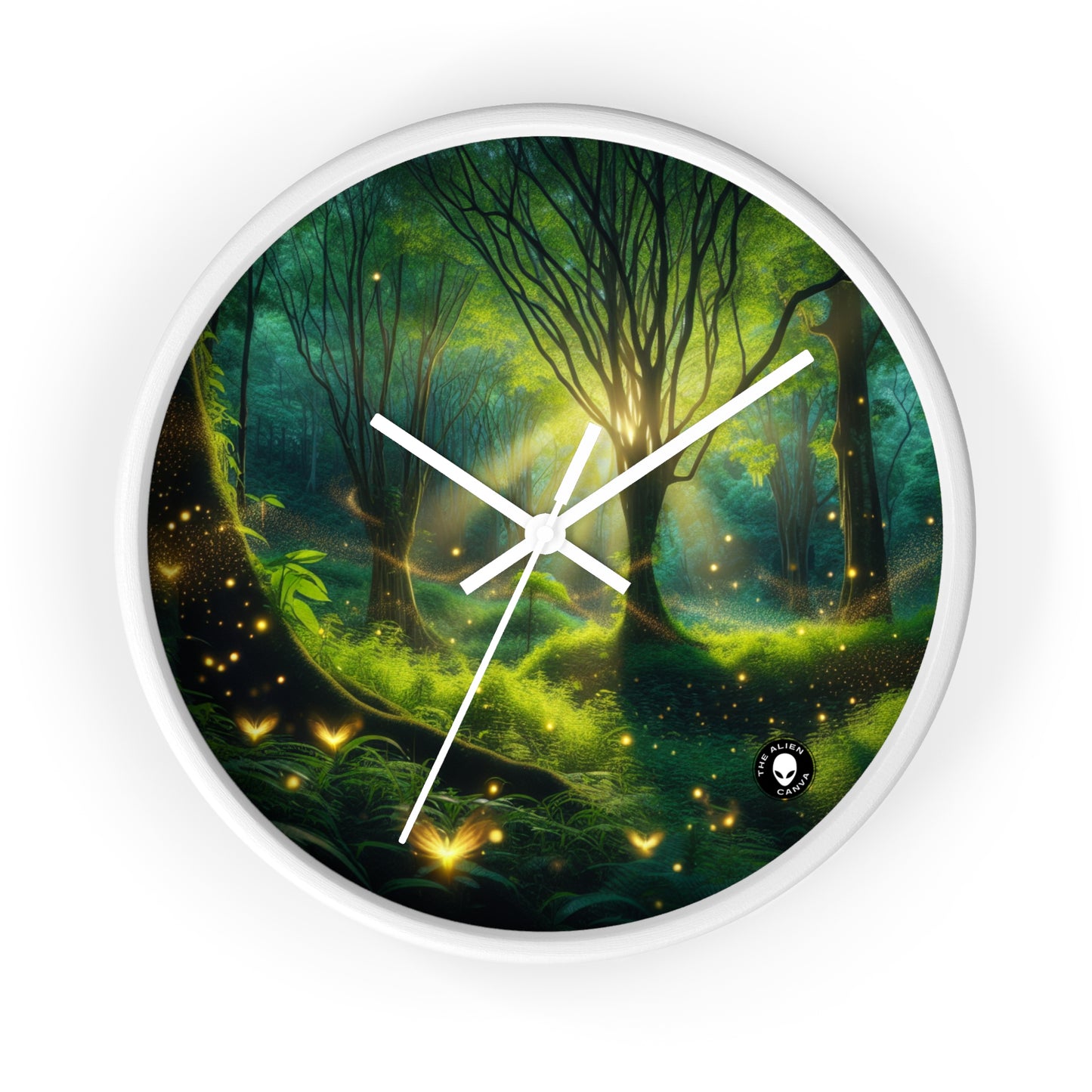 "Glowing Forest Magic" - The Alien Wall Clock