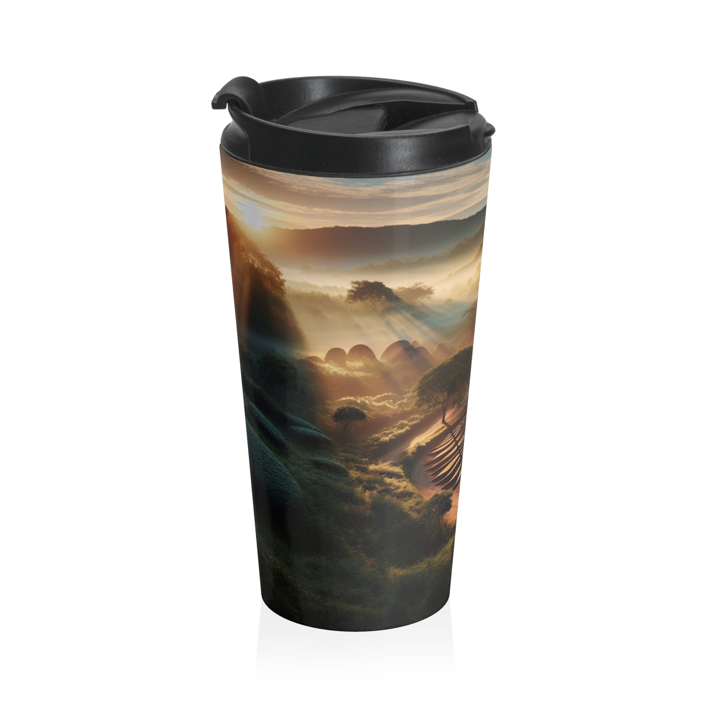 "Nature's Tapestry: Harmonious Geometric Art Installation" - The Alien Stainless Steel Travel Mug Land Art