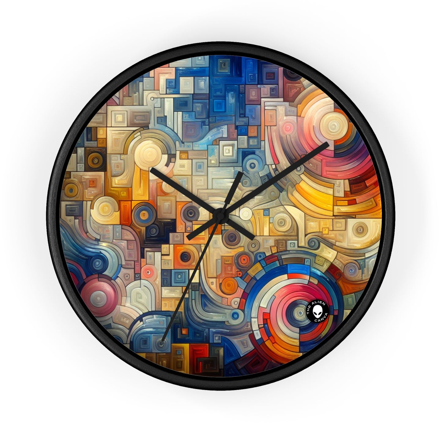 "Night City Rhythms: An Abstract Urban Exploration" - The Alien Wall Clock Abstract Art