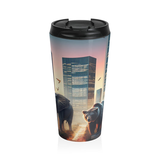 "Urban Zoology: A Surreal Cityscape" - The Alien Stainless Steel Travel Mug