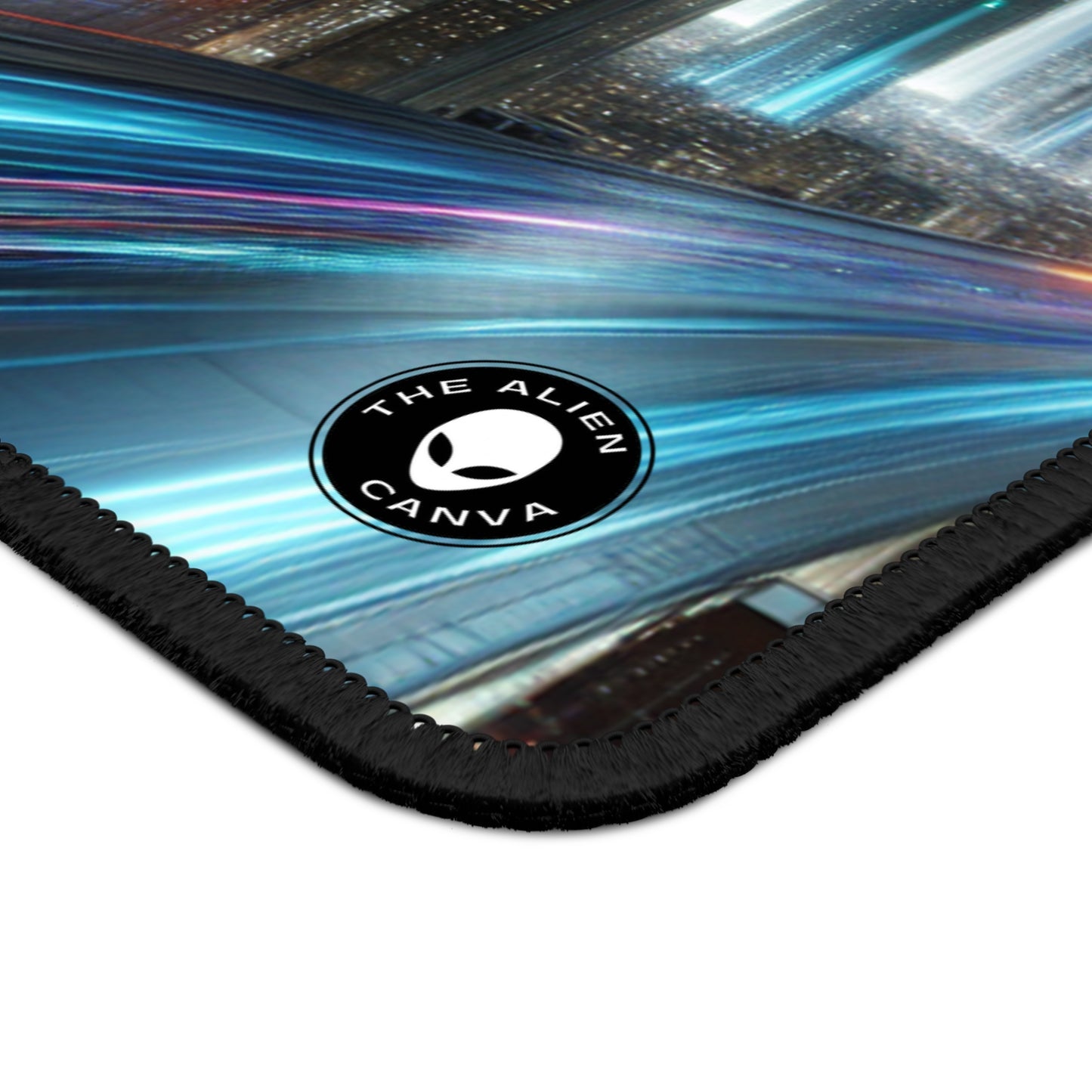 "Neon Nightscapes: A Futuristic City Adventure" - The Alien Gaming Mouse Pad