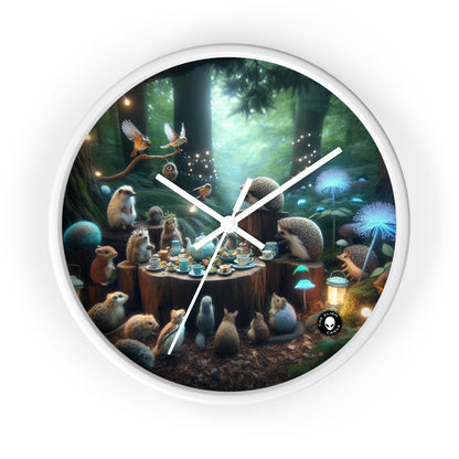 "Enchanted Tea Time: A Magical Forest Gathering" - The Alien Wall Clock