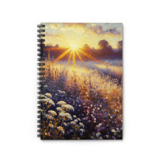 "Wildflower Sunrise" - The Alien Spiral Notebook (Ruled Line) Impressionism Style