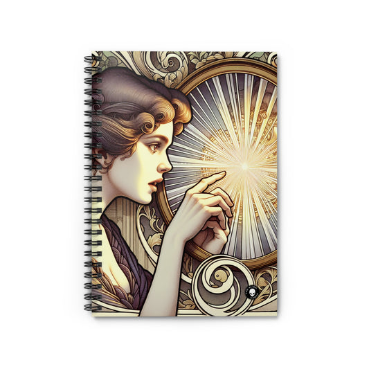 "Reflet de la beauté" - The Alien Spiral Notebook (Ligne Lignée) Art Nouveau