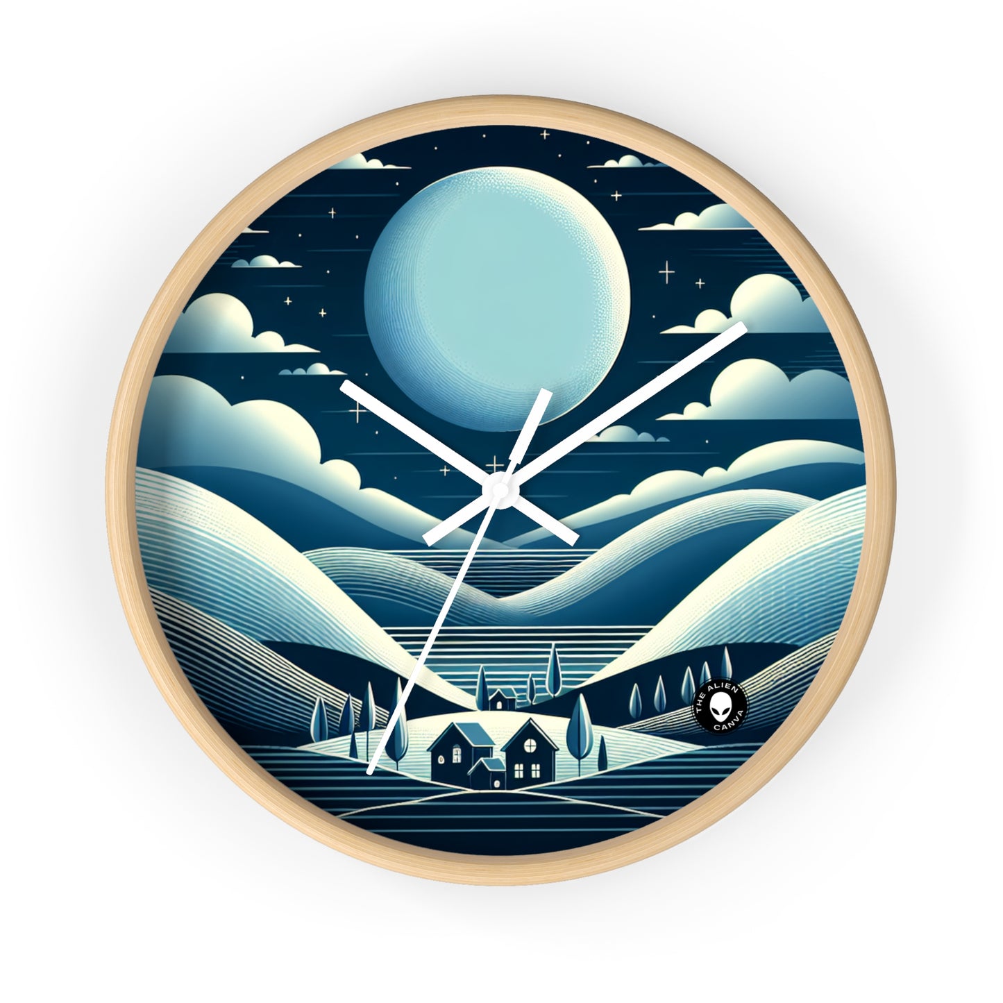 "Moonlit Haven" - The Alien Wall Clock