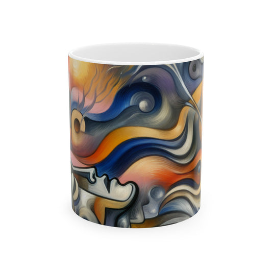 "Everyday Enchantment: A Surreal World in Motion" - The Alien Ceramic Mug 11oz Surrealist Automatism