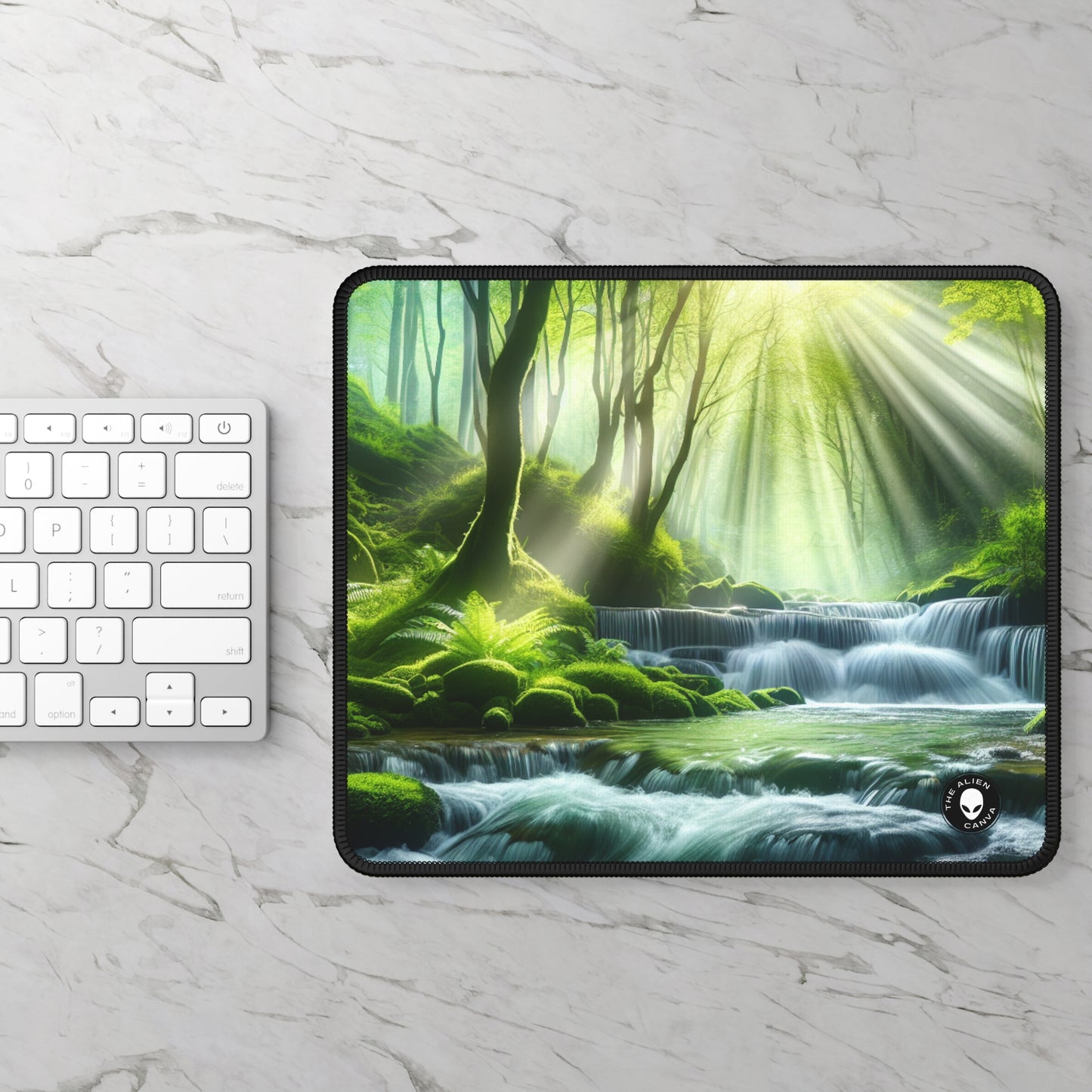 "Enchanting Waterfall Oasis" - The Alien Gaming Mouse Pad