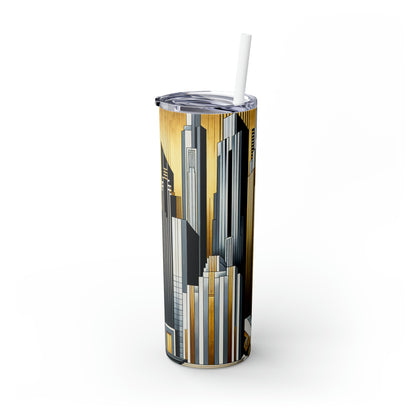 "Artistic Deco Dreamscape" - The Alien Maars® Skinny Tumbler with Straw 20oz Art Deco