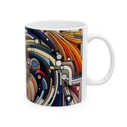 "Mouvement fluide : un hommage de l'art cinétique à l'harmonie océanique" - La tasse en céramique Alien 11oz Art cinétique