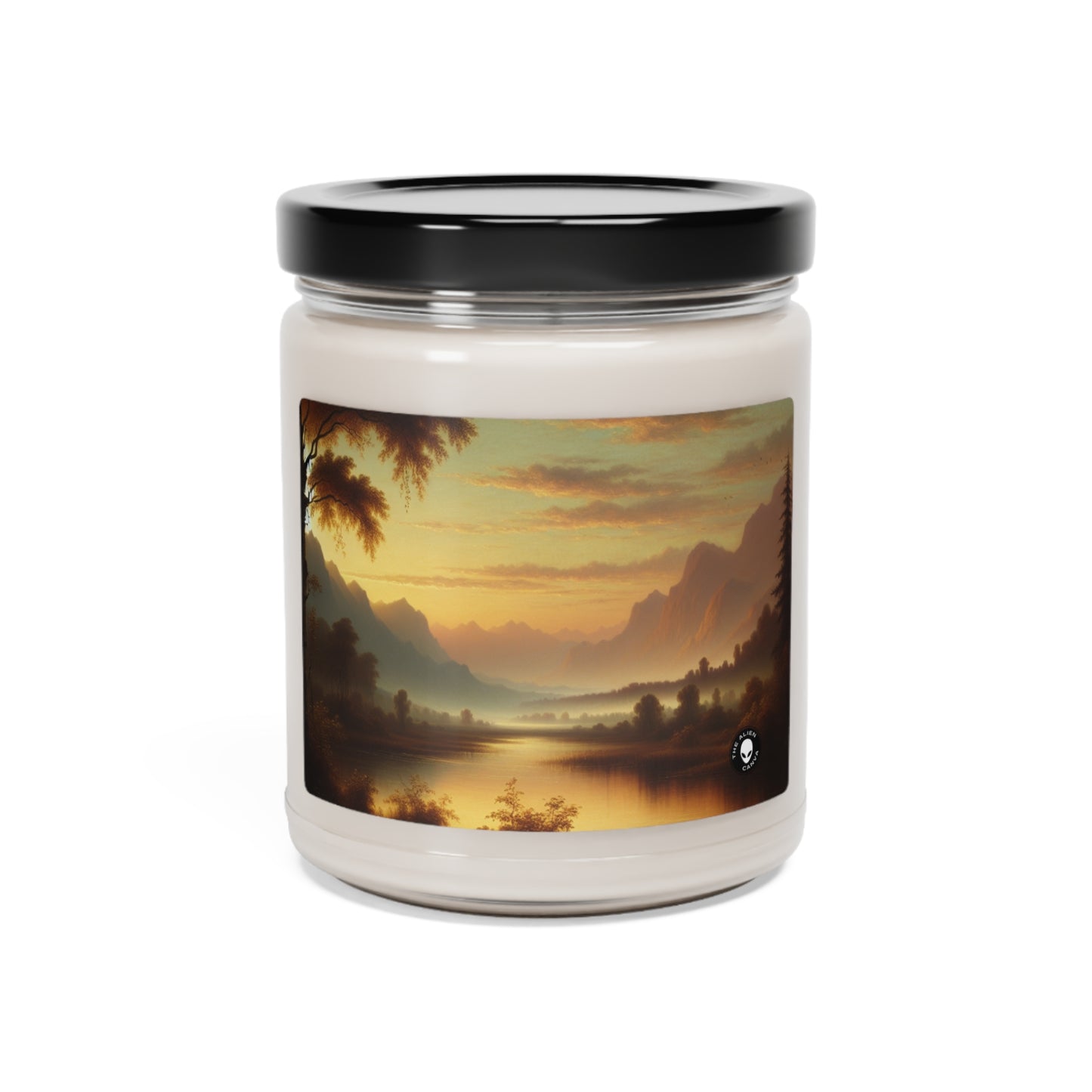 "Misty Morning: Serene Tonalism on a Tranquil Lake" - The Alien Scented Soy Candle 9oz Tonalism