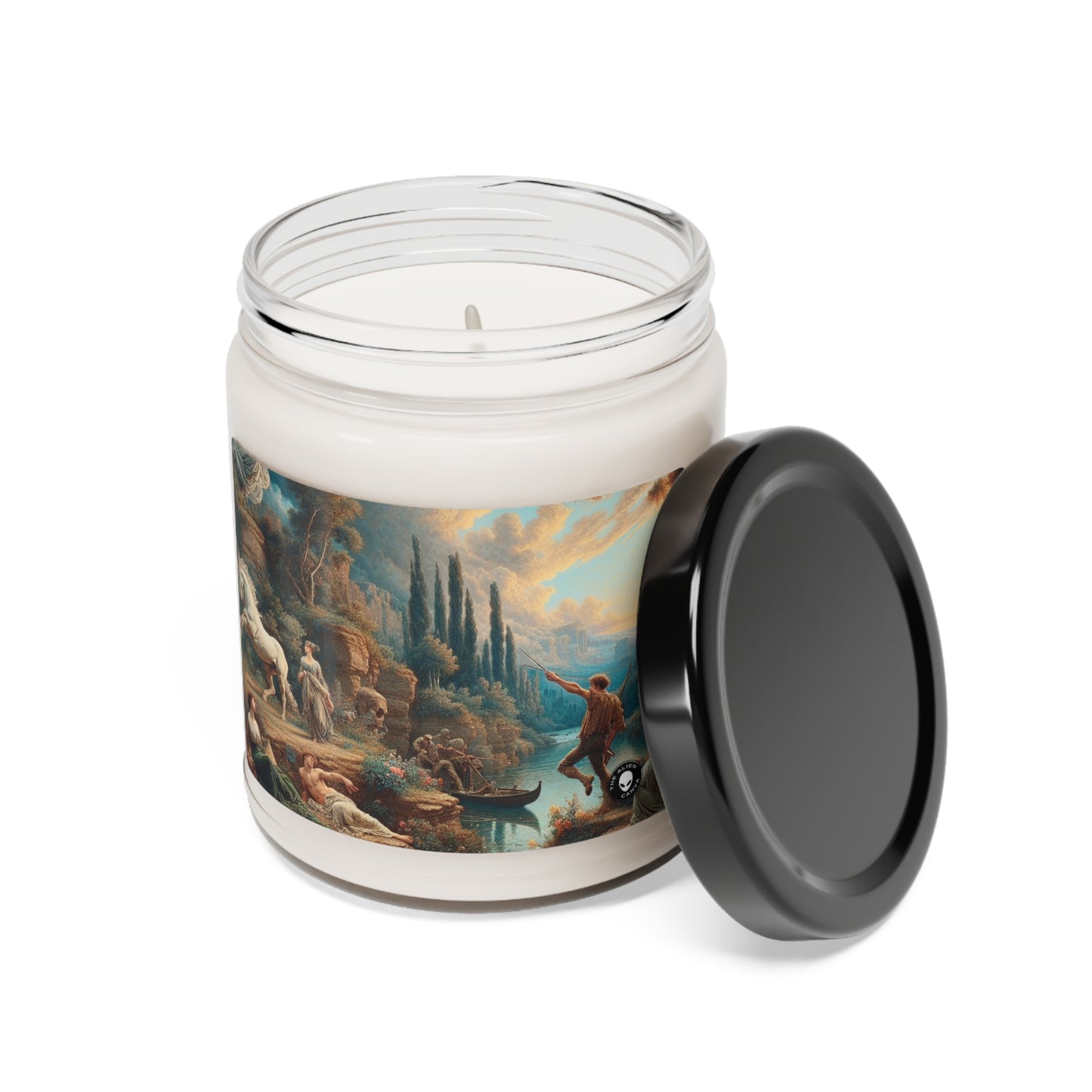 "Sunset Serenade : Un paysage romantique" - La bougie de soja parfumée Alien 9oz Romantisme