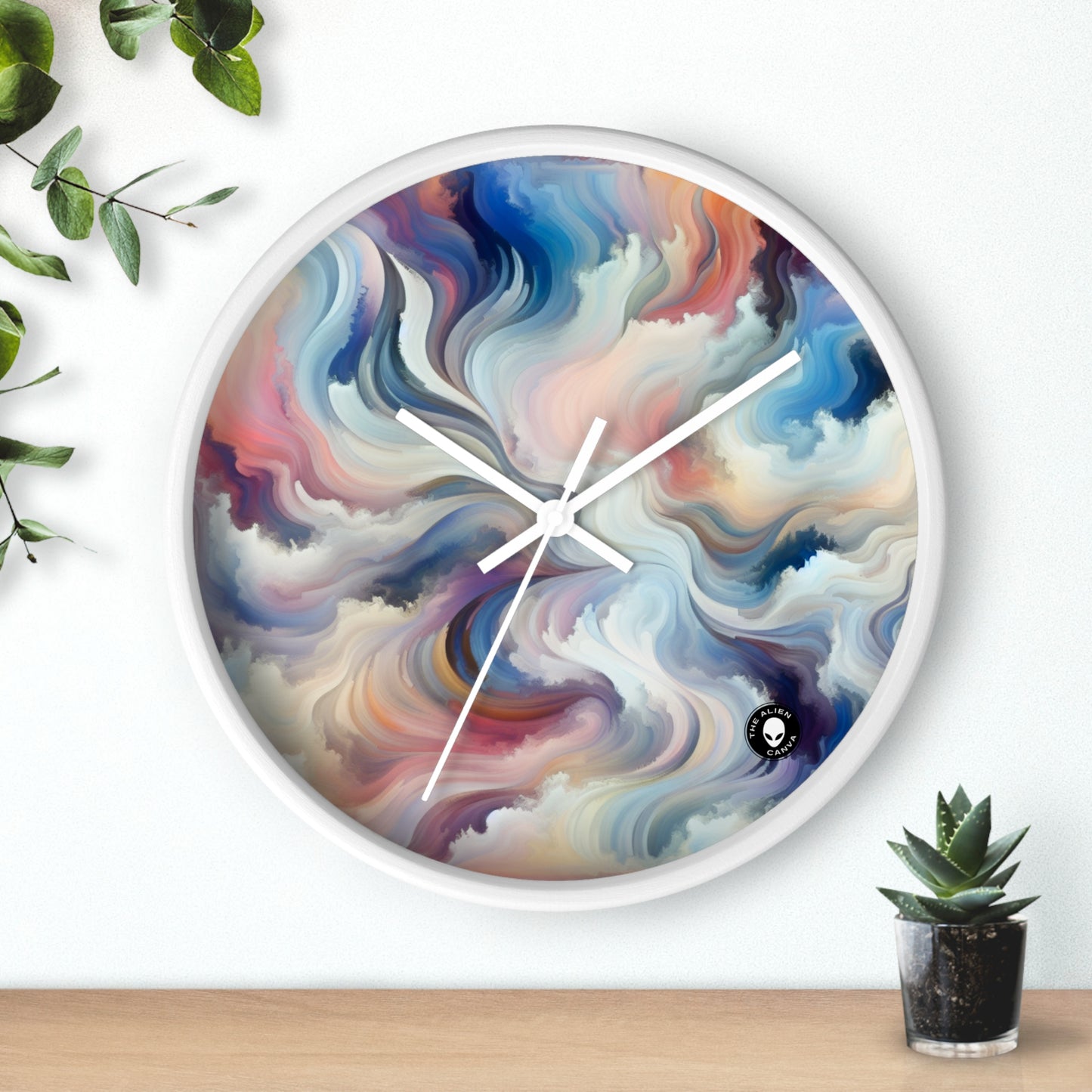 "Harmony in Nature: A Lyrical Abstraction" - The Alien Wall Clock Lyrical Abstraction