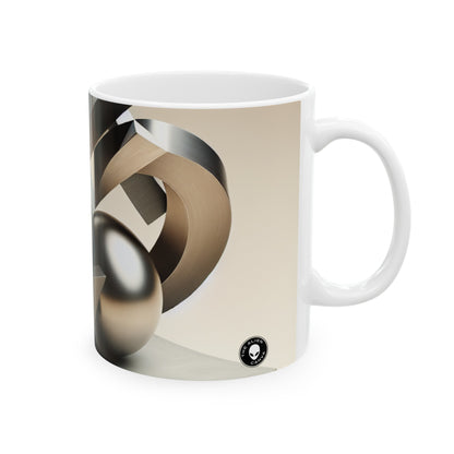 "Harmonie dans la nature : une interprétation moderniste" - La tasse en céramique Alien 11oz Sculpture moderniste