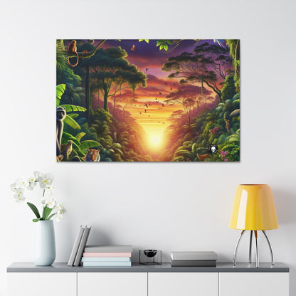 "Dusk in the Jungle: A Wild Encounter" - The Alien Canva