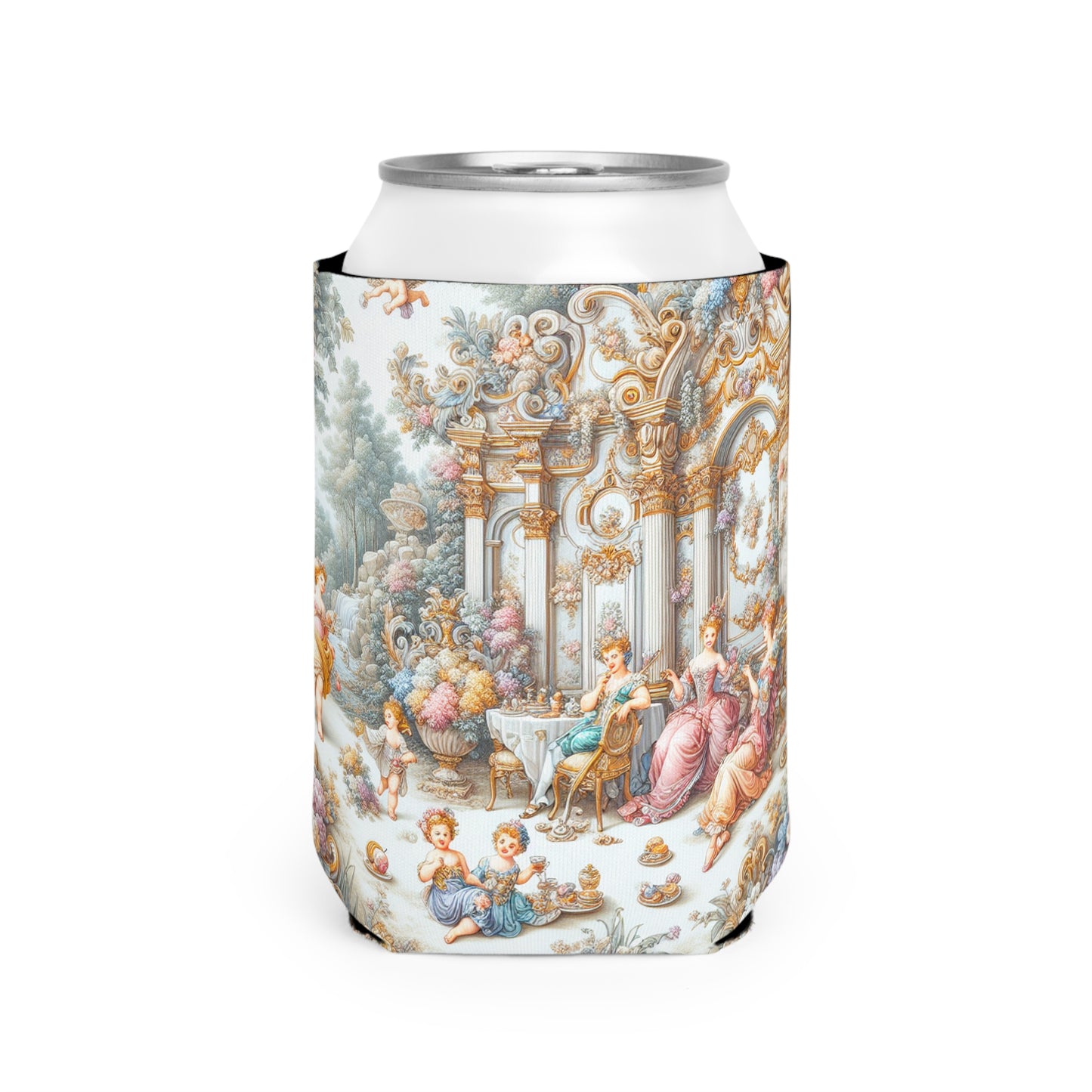 "A Garden of Rococo Delights: A Whimsical Extravaganza" - The Alien Can Cooler Sleeve Rococo