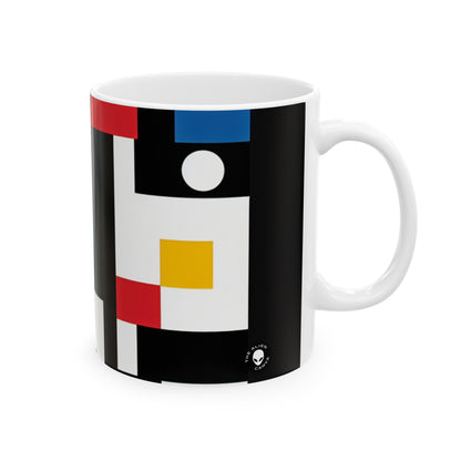 "Suprematic Harmony: Exploring Geometric Composition with Bold Colors" - The Alien Ceramic Mug 11oz Suprematism