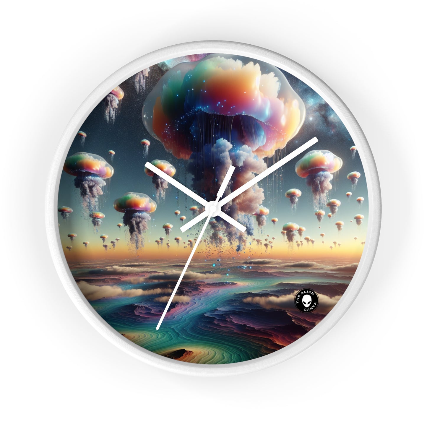 "Jellyfish Sky: A Surreal World" - The Alien Wall Clock