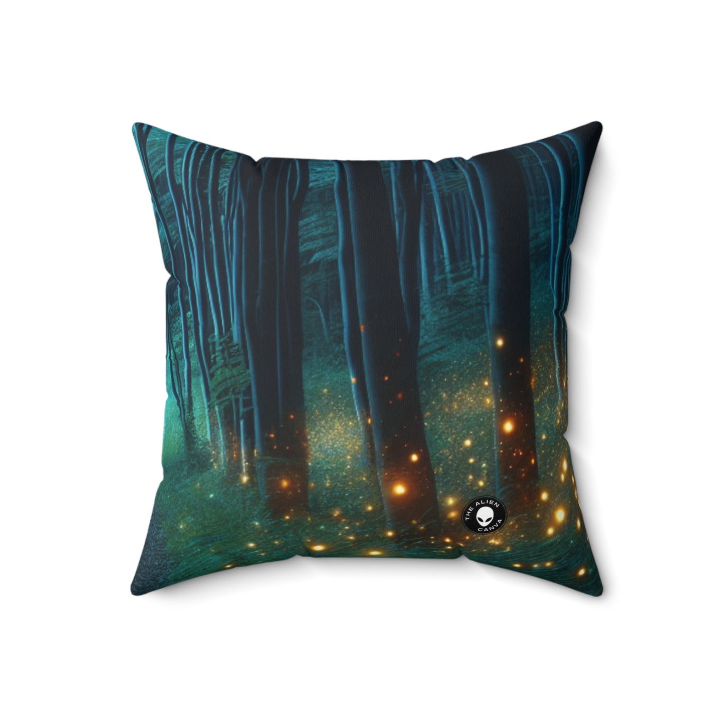 "Enchanted Vigil"- The Alien Spun Polyester Square Pillow