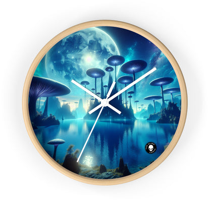 "Moonlit Mushroom Lake" - The Alien Wall Clock