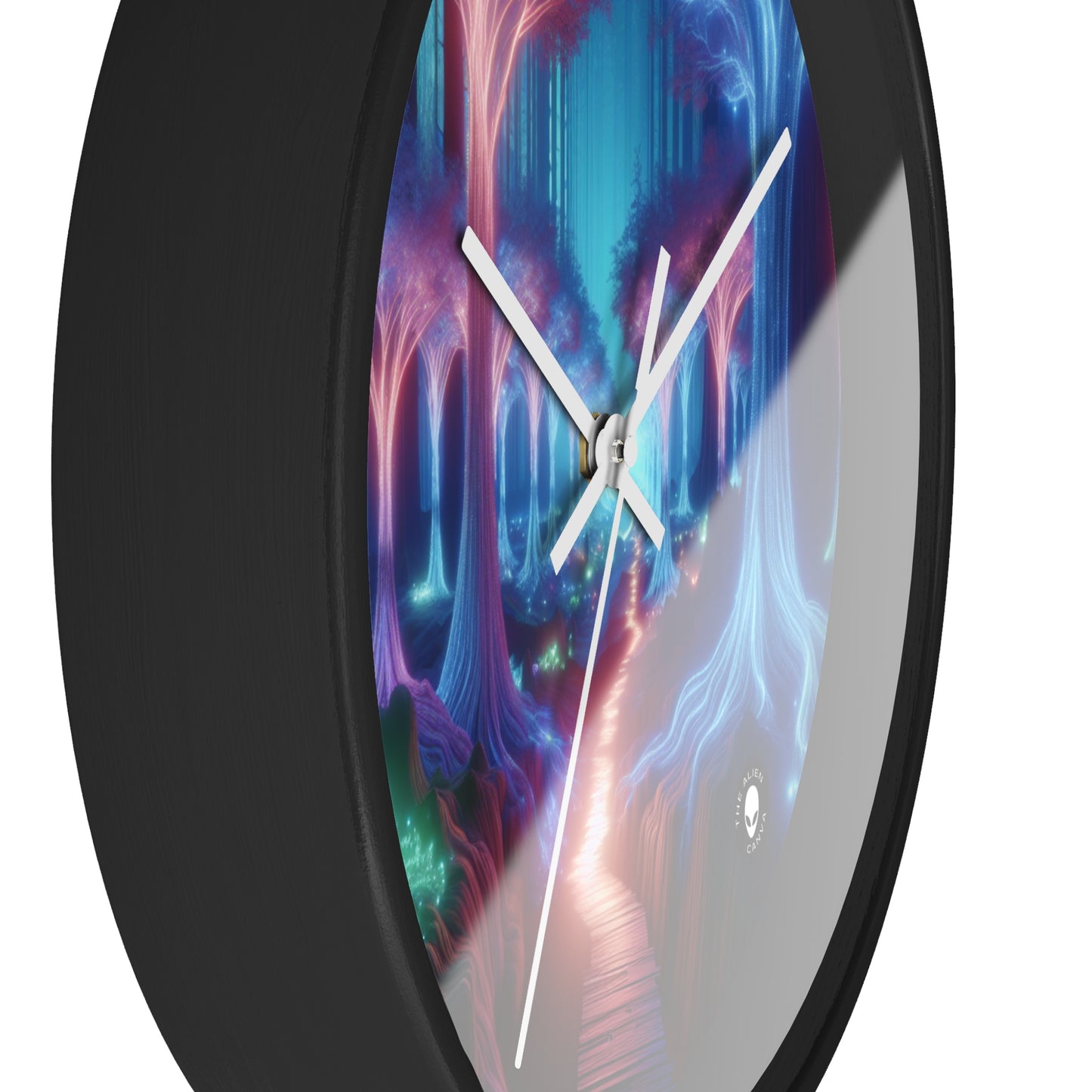 "Glowing Enchanted Forest: A Journey into the Unknown" - The Alien Wall Clock