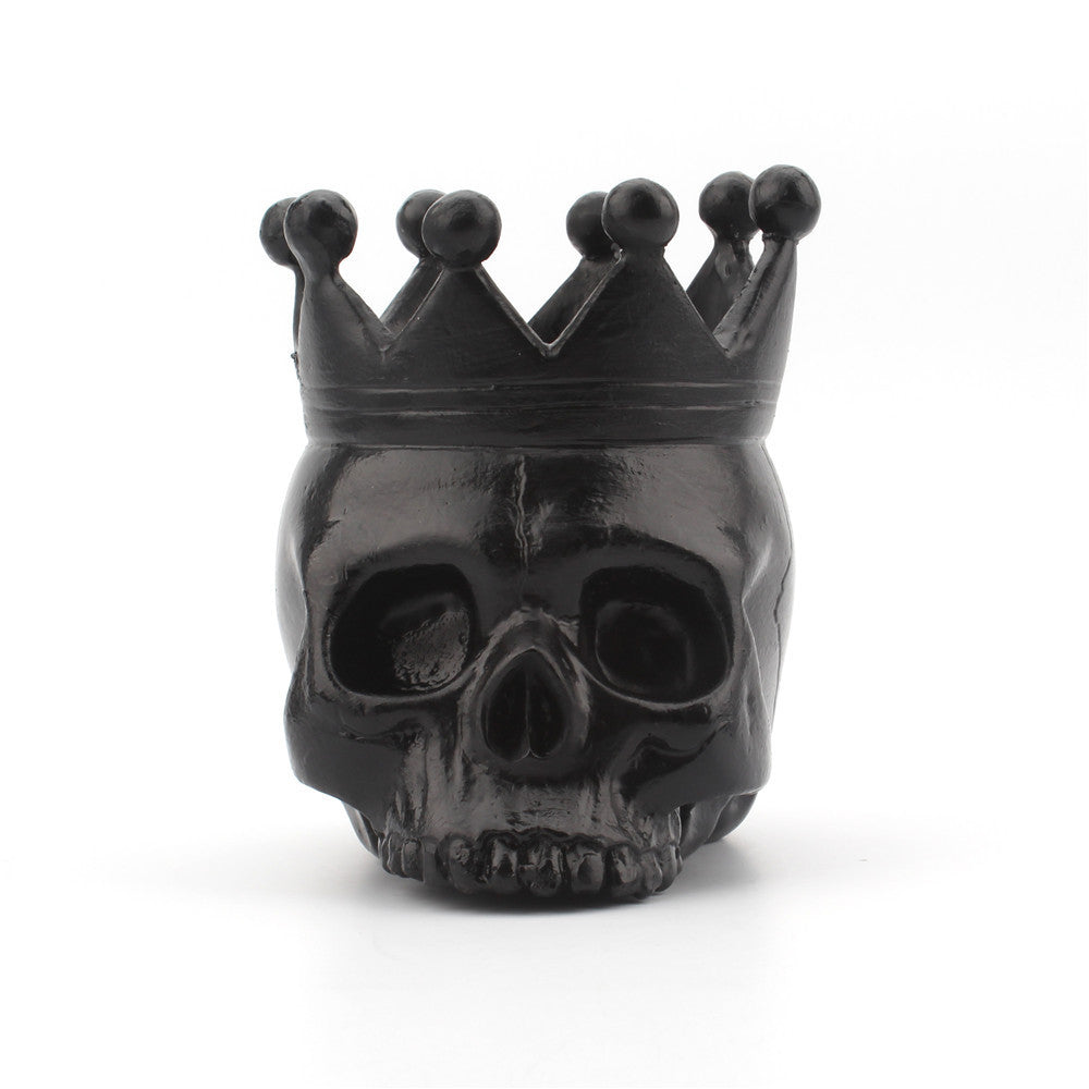 Resin Crown Skull Candle Holder Halloween Atmosphere Decoration