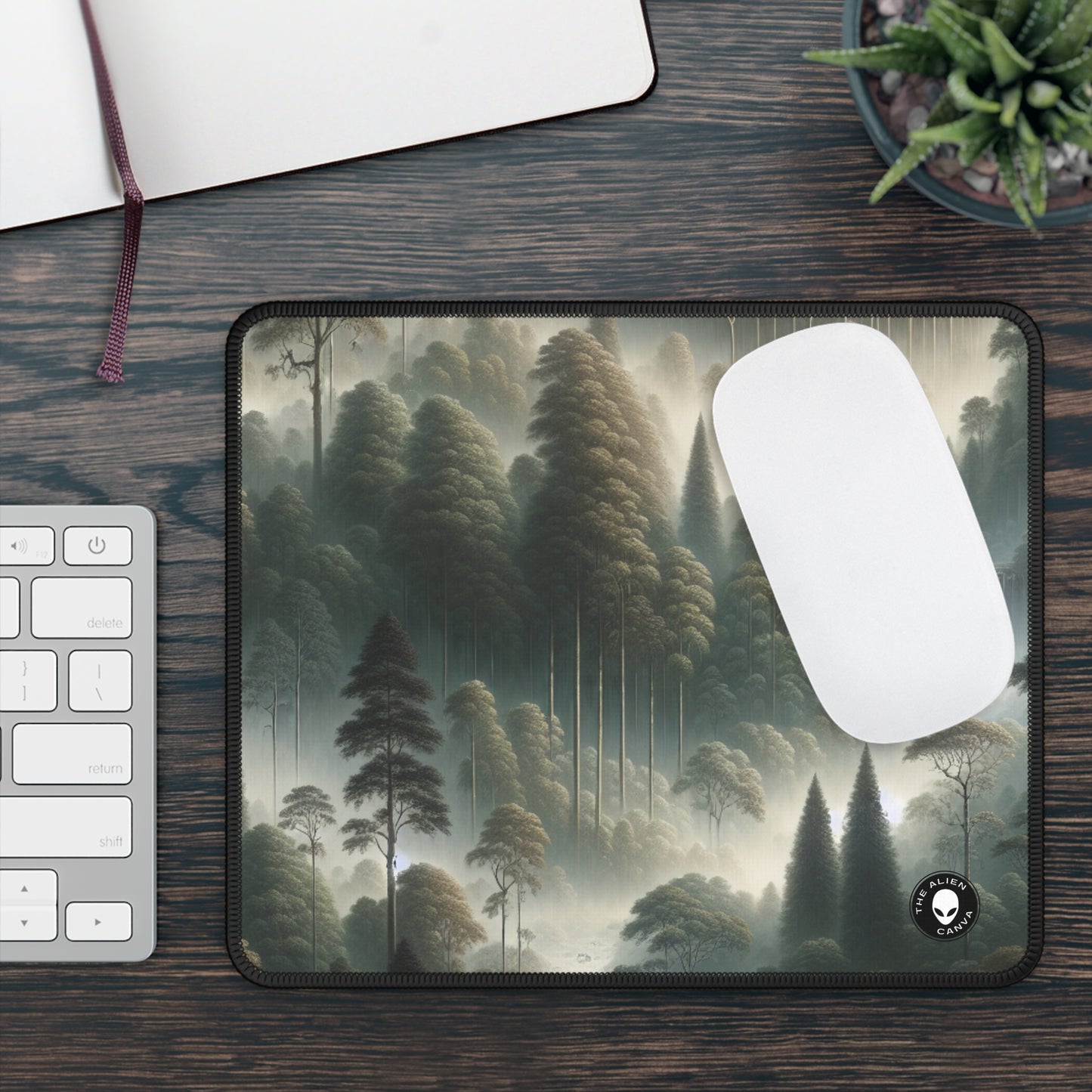 « Misty Forest Retreat » – Le tapis de souris de jeu Alien