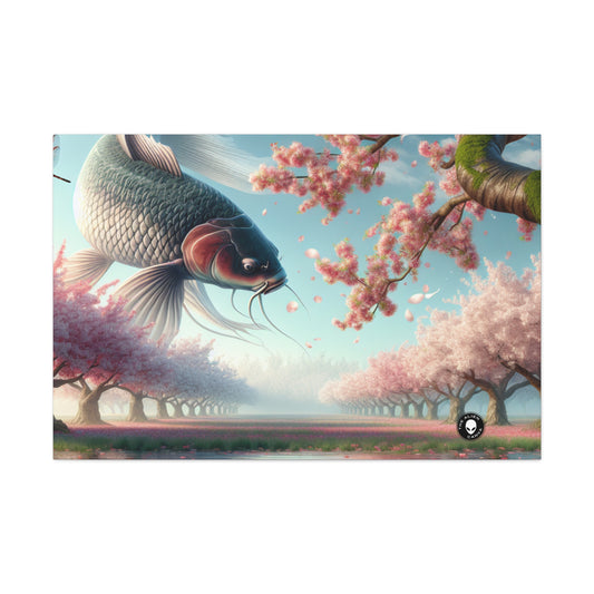 "Peces Koi en flores de cerezo: belleza de la naturaleza" - The Alien Canva