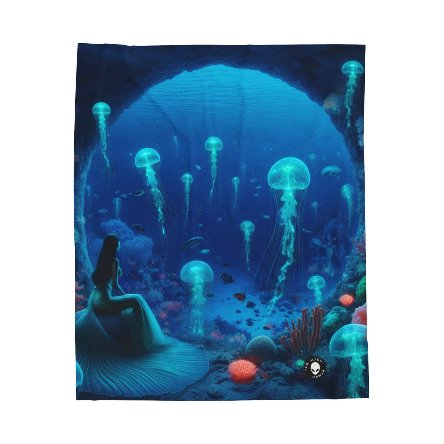 "Siren's Serenity: A Jellyfish Ballet" - The Alien Velveteen Plush Blanket