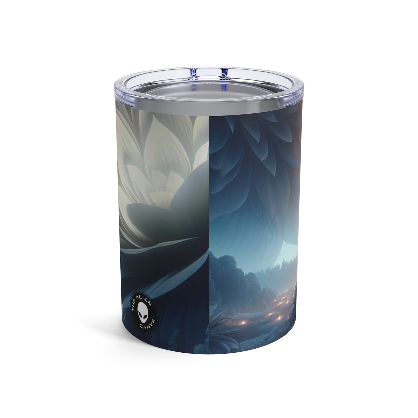 "Midnight Blooms: The Glow of Giant Flowers" - The Alien Tumbler 10oz