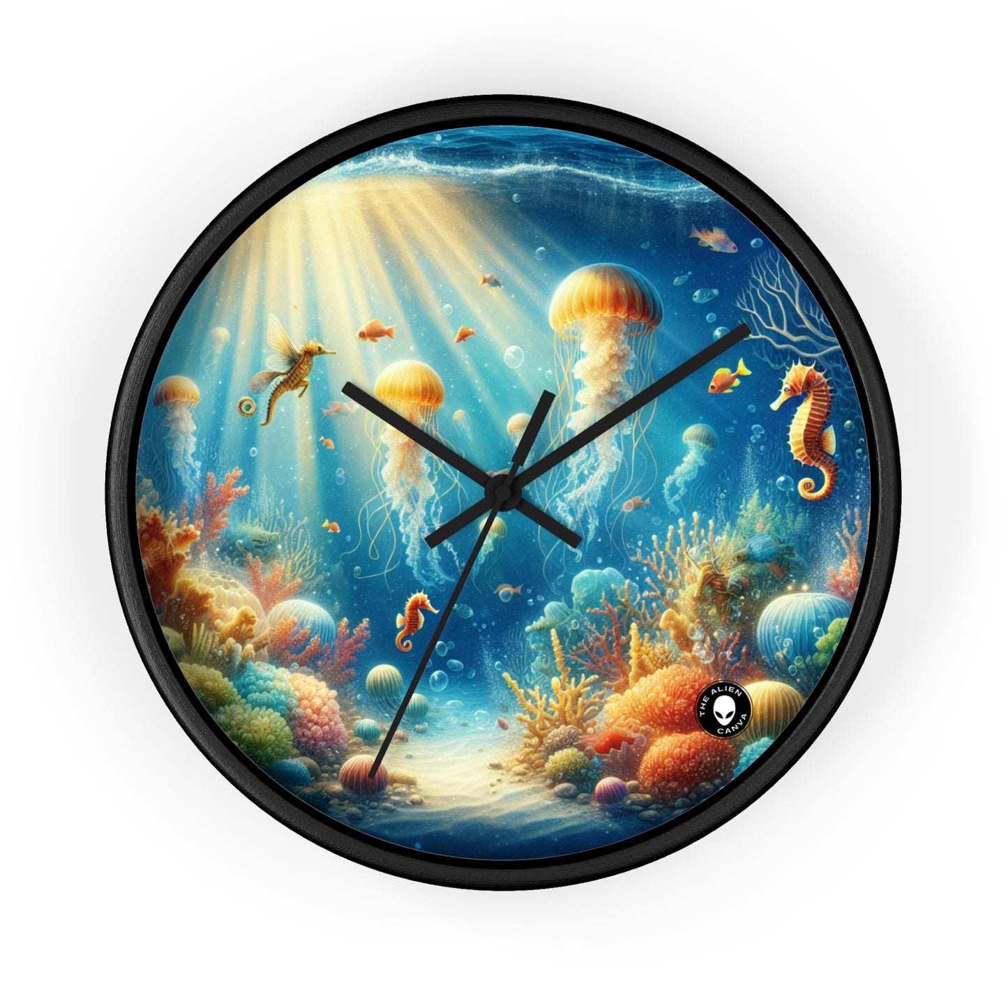 "Sunlit Serenity: A Magical Underwater Realm" - The Alien Wall Clock