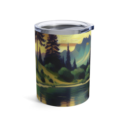 "Anochecer en el campo: una pintura postimpresionista vibrante" - The Alien Tumbler 10oz Postimpresionismo