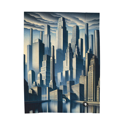 "Modern Metropolis: A Precisionism Perspective" - The Alien Velveteen Plush Blanket Precisionism