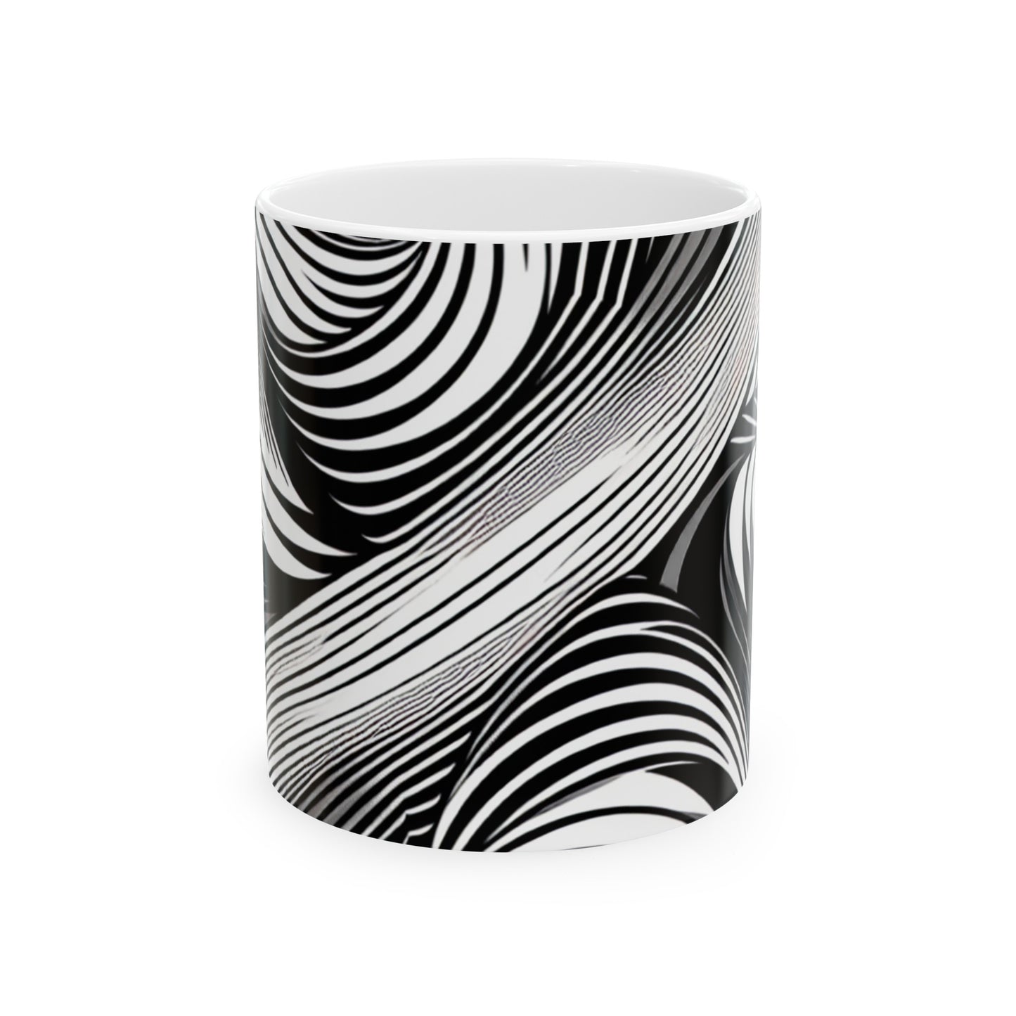 "Motion Embodied: Exploring Dynamic Illusion through Op Art" - The Alien Ceramic Mug 11oz Op Art