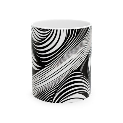 "Motion Embodied: Explorer l'illusion dynamique à travers l'Op Art" - La tasse en céramique Alien 11oz Op Art