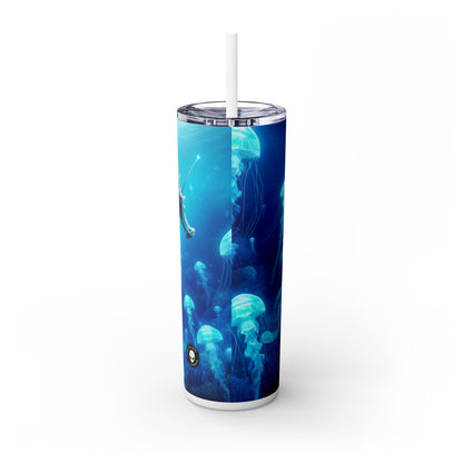 "Mermaid Magic: Journey with the Giant Seahorse" - The Alien Maars® Skinny Tumbler with Straw 20oz